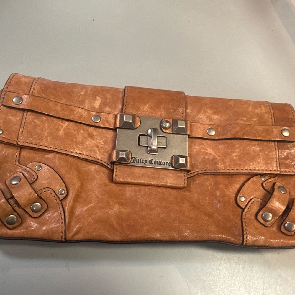 Juicy Couture Purple and Tan Suede-Trim Handbag Interior